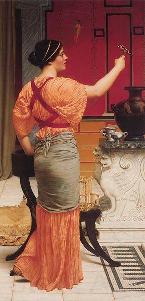 John William Godward Lesbia with her Sparrow